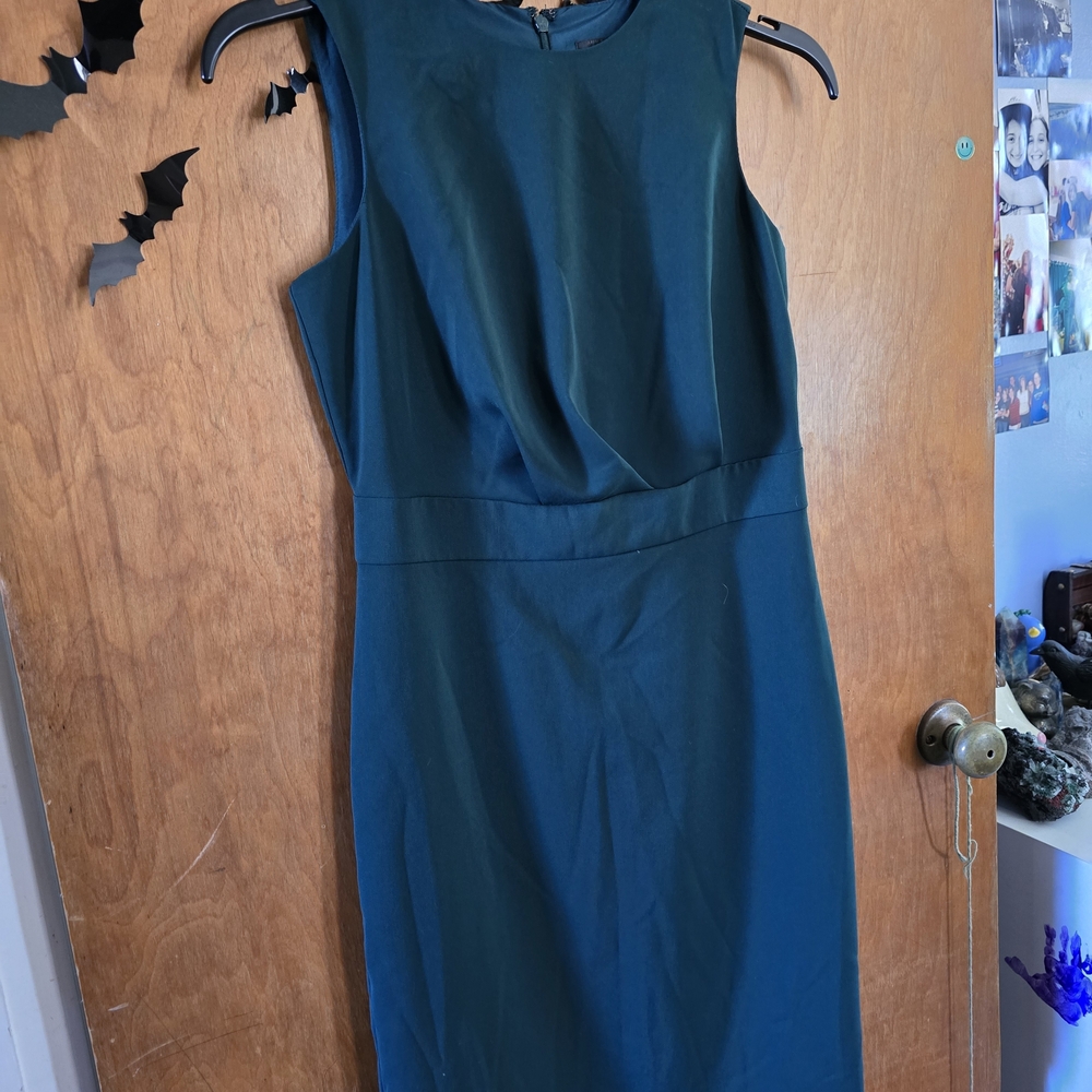 Ann Taylor Teal Sleeveless Midi Dress